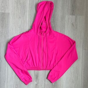 Gilly Hicks Hot Pink Cropped Hoodie size XXS NWOT
